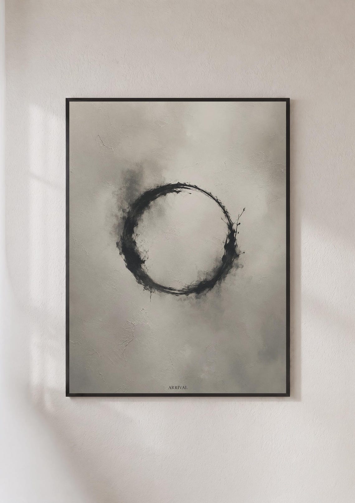 Arrival Black Ink Heptapod Circle Minimalist Sci-Fi Movie Poster