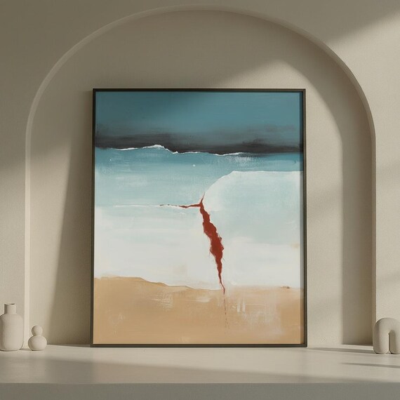 Abstract Coastal Wall Art Minimalist Ocean Landscape Print