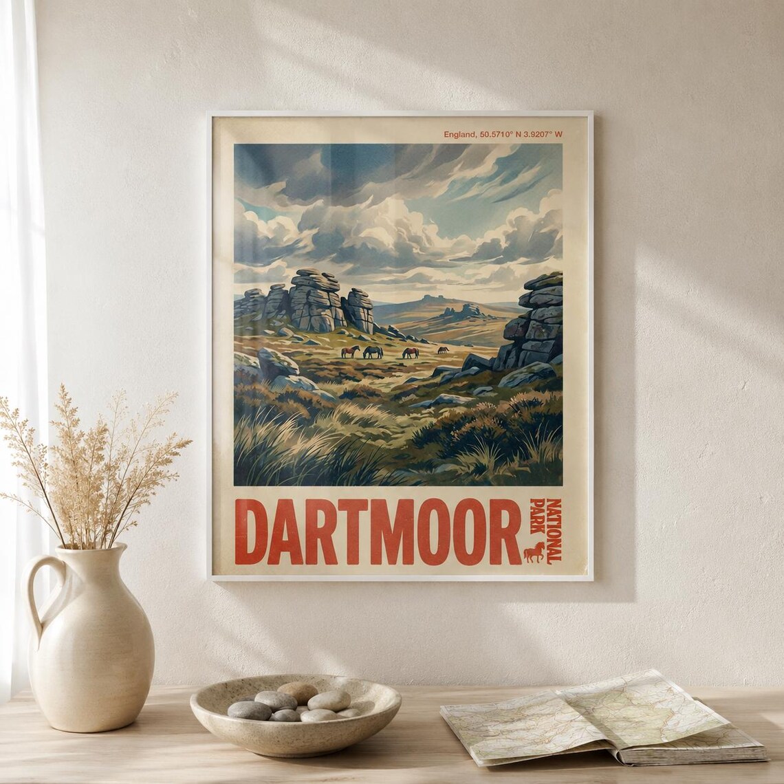 Dartmoor National Park Vintage Devon Travel Poster