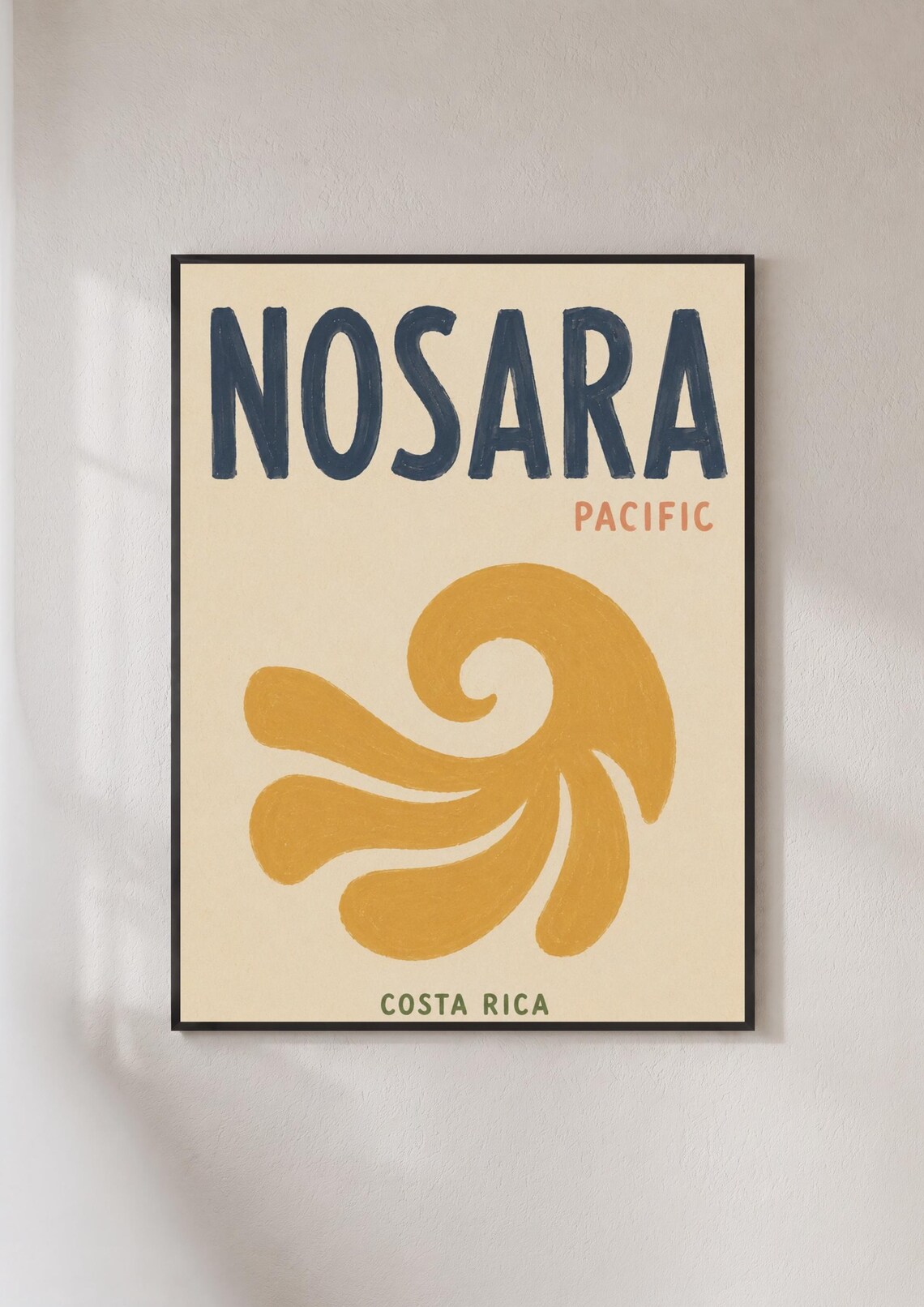 Nosara Costa Rica Retro Surf Travel Poster