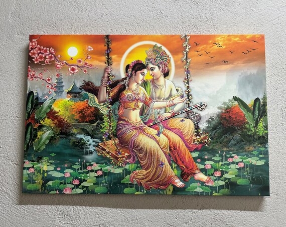 Radha Krishna Painting, Hindu Art Print