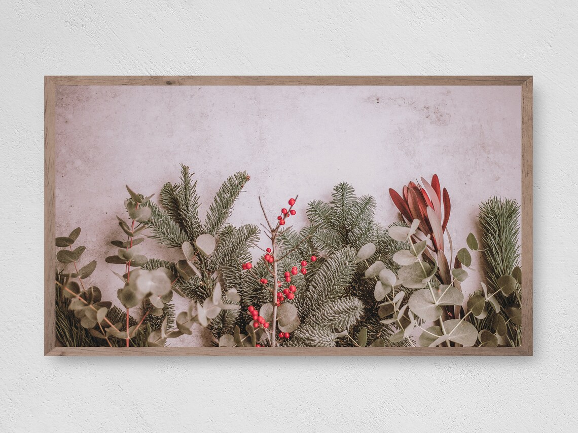 Christmas Branches Winter Holiday Art Print