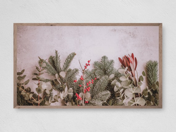 Christmas Branches Winter Holiday Art Print