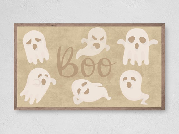 Halloween Boho Ghosts Art Print, Holiday Decor