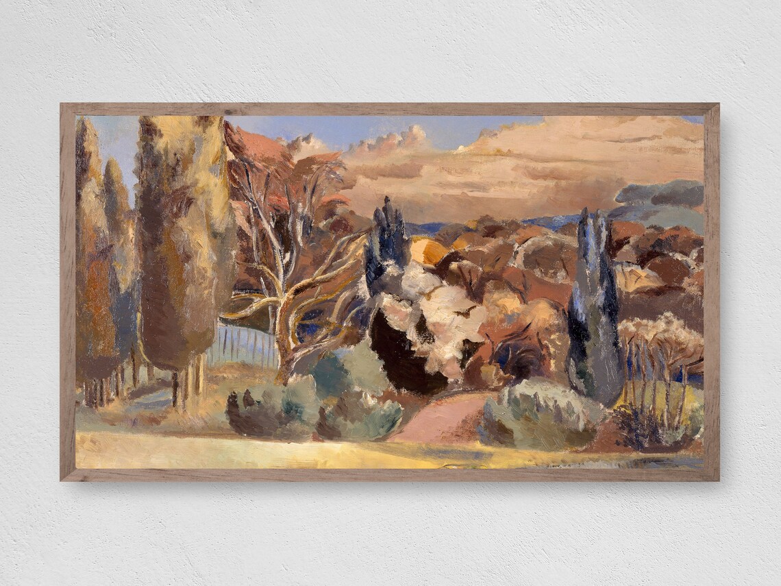 Instant Painted Landscape Art Print, TV Frame