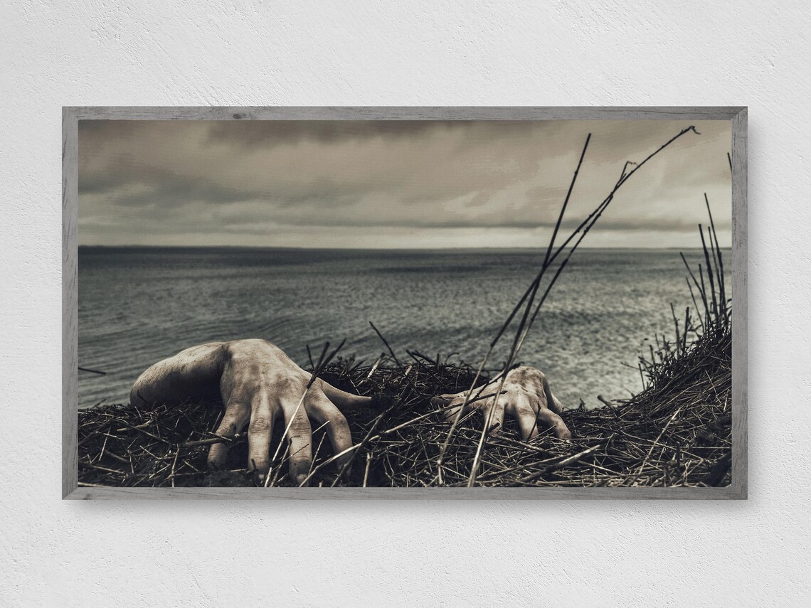 Zombie Scare Halloween Art Print, TV Display
