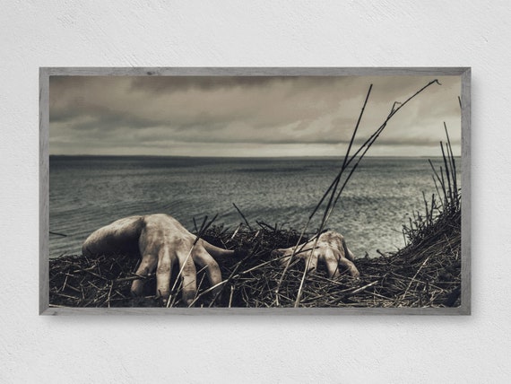 Zombie Scare Halloween Art Print, TV Display