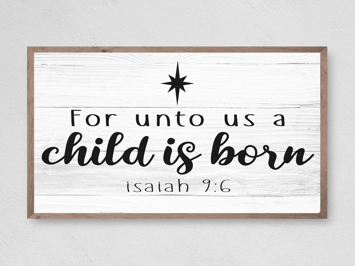 A Child Is Born Christmas Sign Art Print
