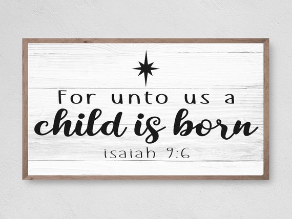 A Child Is Born Christmas Sign Art Print