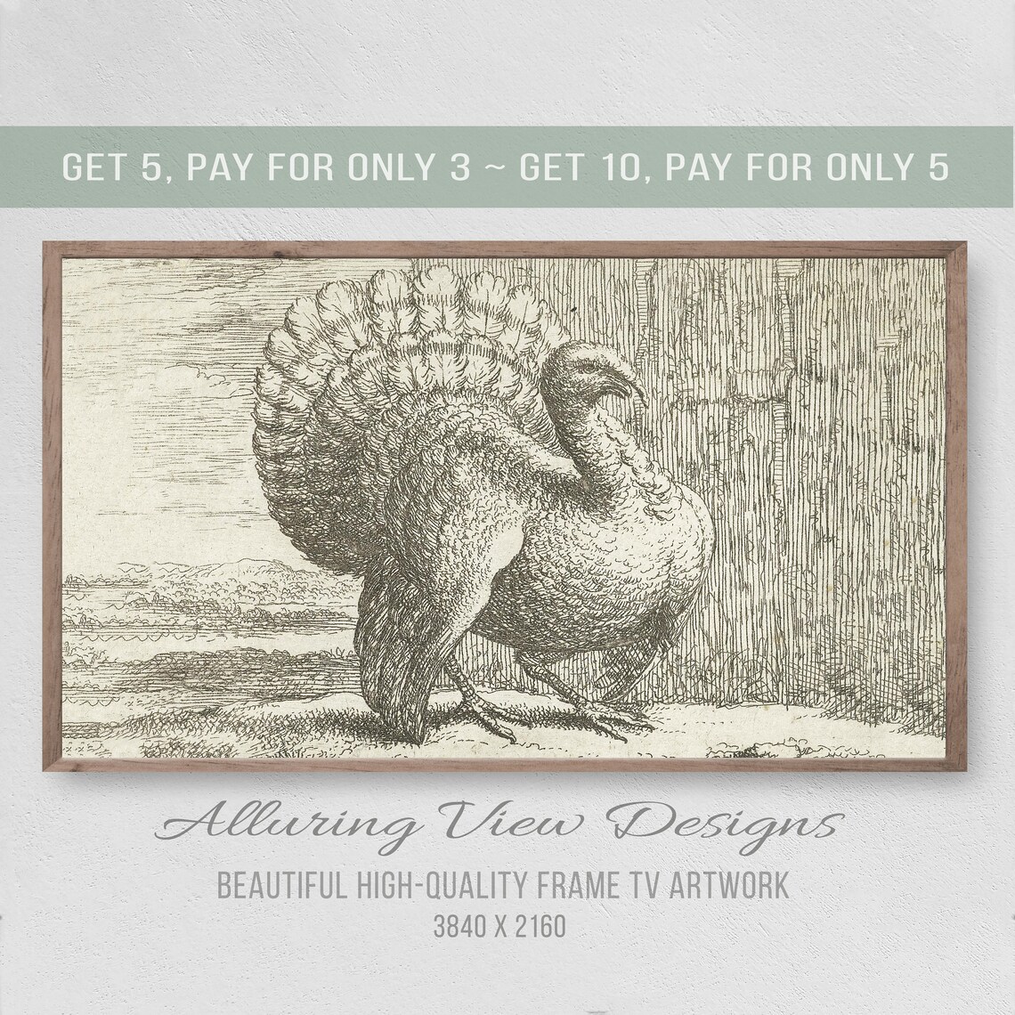 Thanksgiving Turkey Art Print, Holiday Kitchen Decor