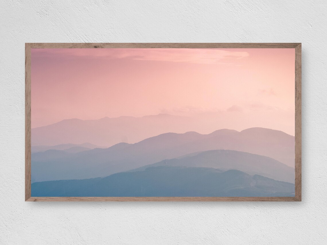Pastel Mountains Art Print, Nature Landscape