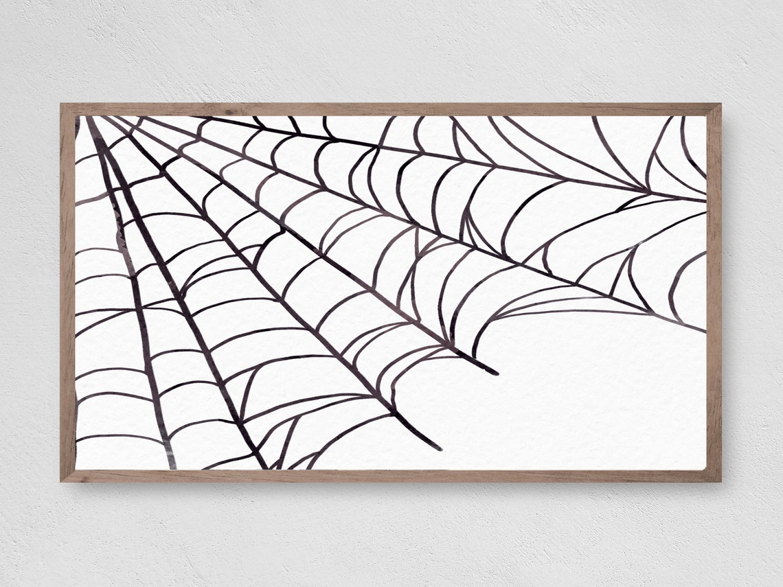 Minimalist Cobweb Halloween Art Print