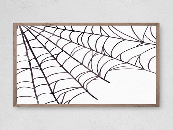 Minimalist Cobweb Halloween Art Print