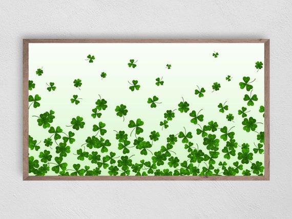 St Patricks Day Falling Clovers Art Print