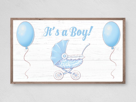 Its A Boy Baby Announcement Nursery Art Print