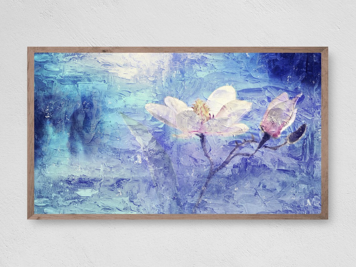 Painted Flowers TV Art, Botanical Floral Decor