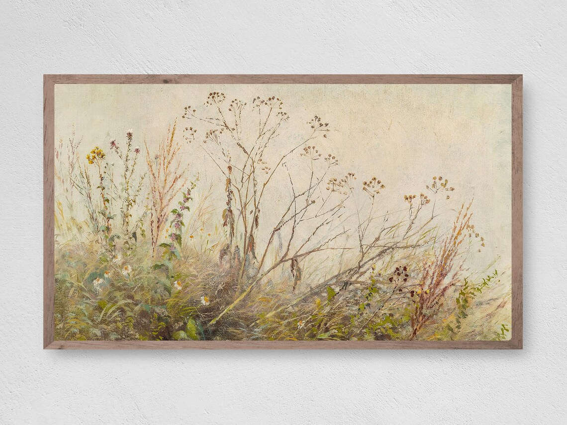 Instant Field Wildflowers Art Print, Botanical Decor