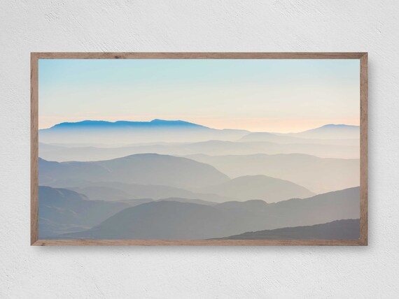 Frame Tv Art Painted Mountainscape Frame Tv Art Art Tv For Frame Tv Art