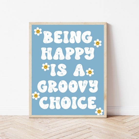 Groovy Classroom Wall Art Elementary Middle School Poster Retro Bulletin Board Theme Inspirational Boho Print Teacher Gift