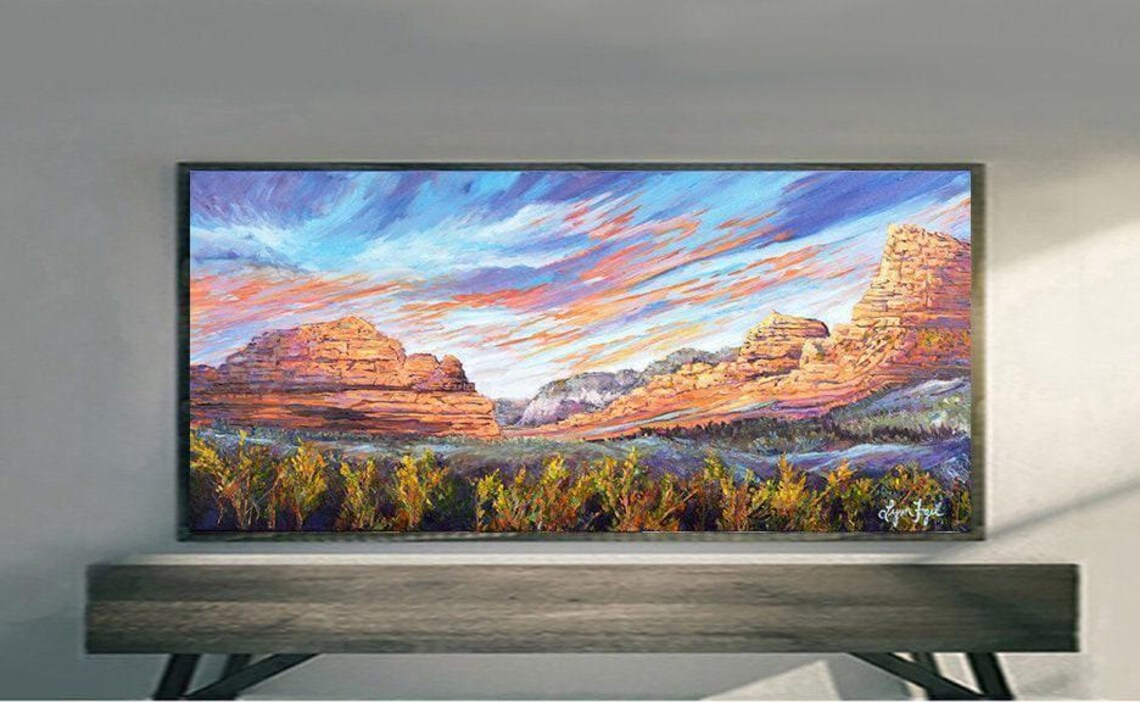 Sedona Red Rocks Art Print, Abstract & Modern