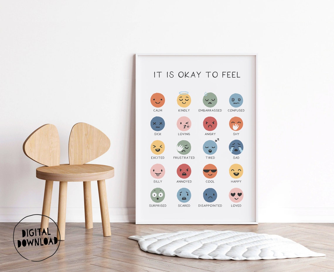 It Is Okay To Feel Emotions Chart Kids Feelings Poster Classroom - Image 4