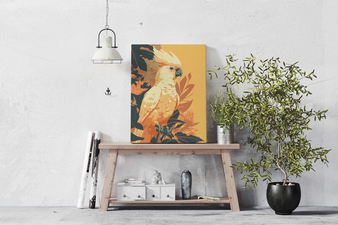 Summer Floral Cockatoo Bird Poster Print, Gauguin-Inspired - Image 2