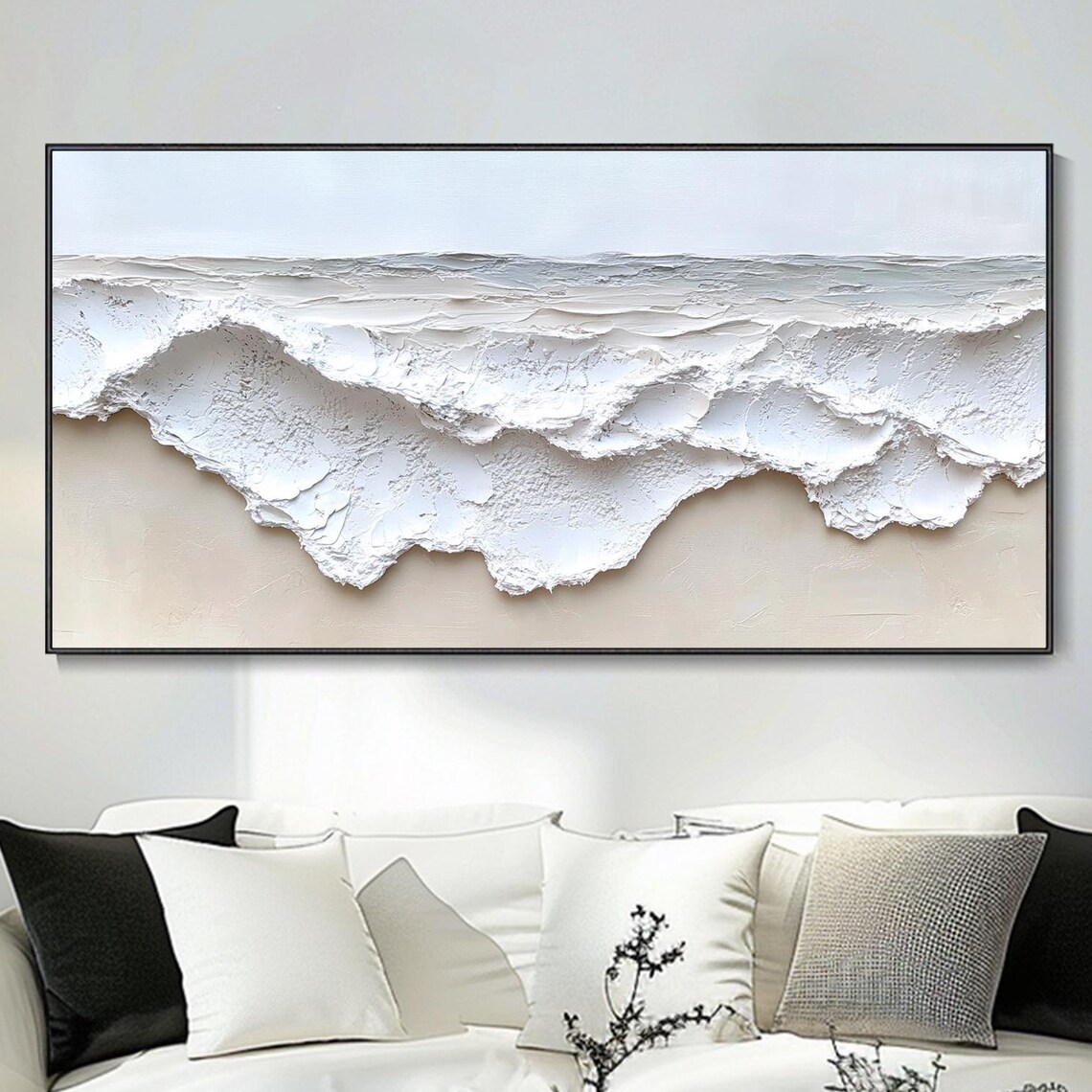 3D Wave Frame Seascape Abstract Oil Painting