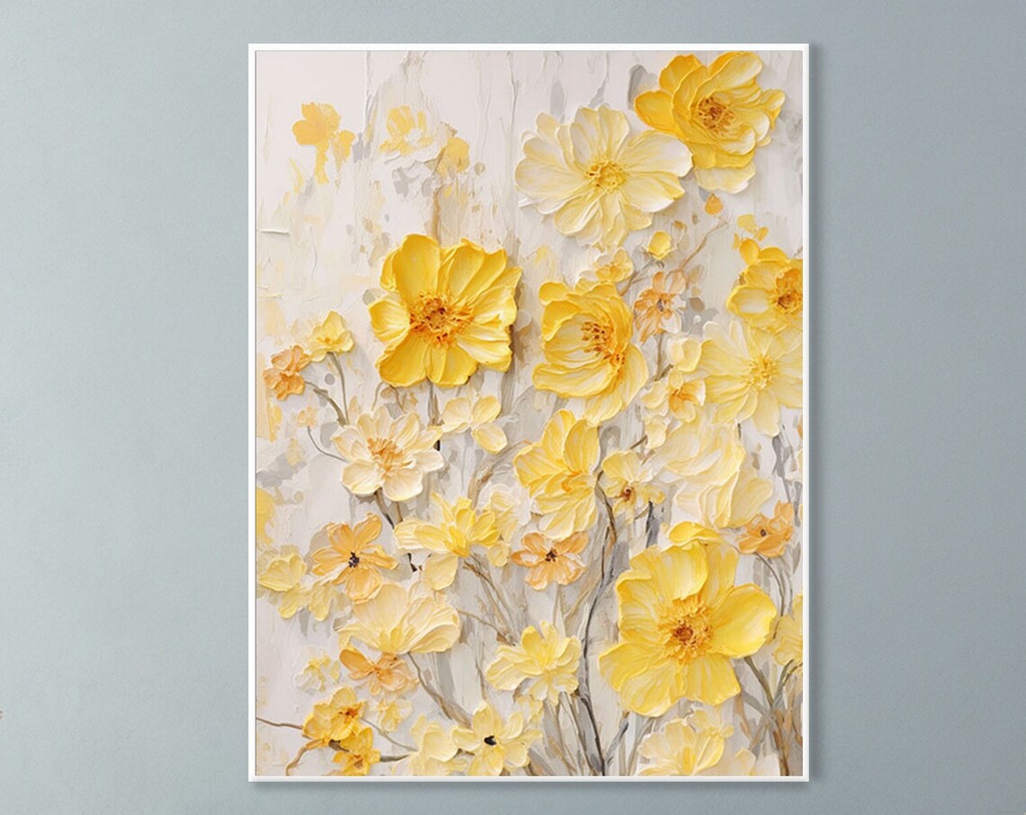 Colorful 3D Creamy Flower Abstract Floral Art Print