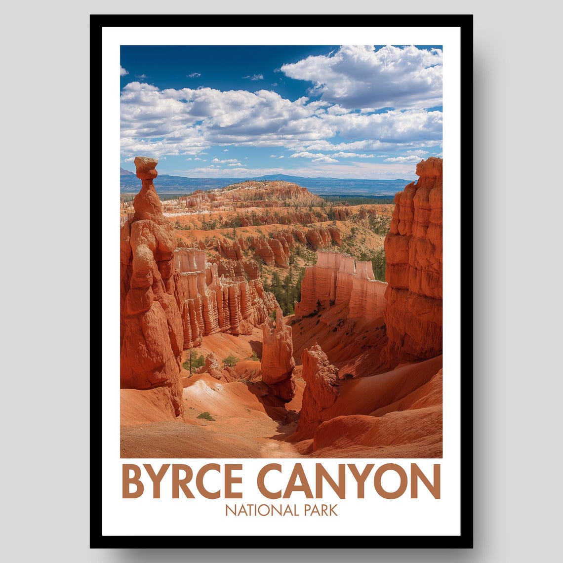 Byrce Canyon National Park Hoodoo Amphitheater Desert Art Poster