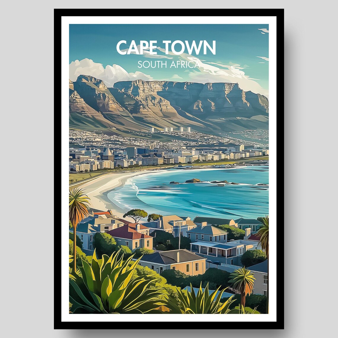 Cape Town Poster, South Africa Travel Poster