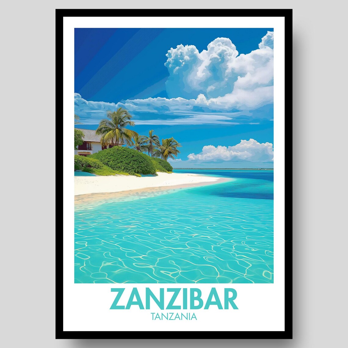 Zanzibar Travel Poster, Tanzania Wall Art