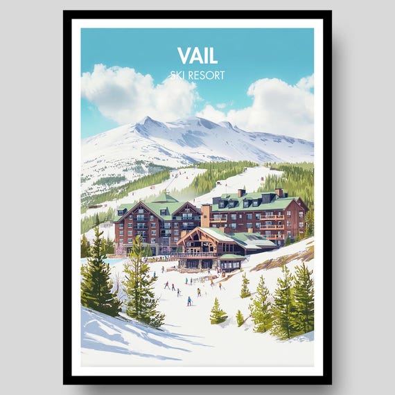 Vail Ski Resort Poster Print Colorado Wall Art Gifts Gift