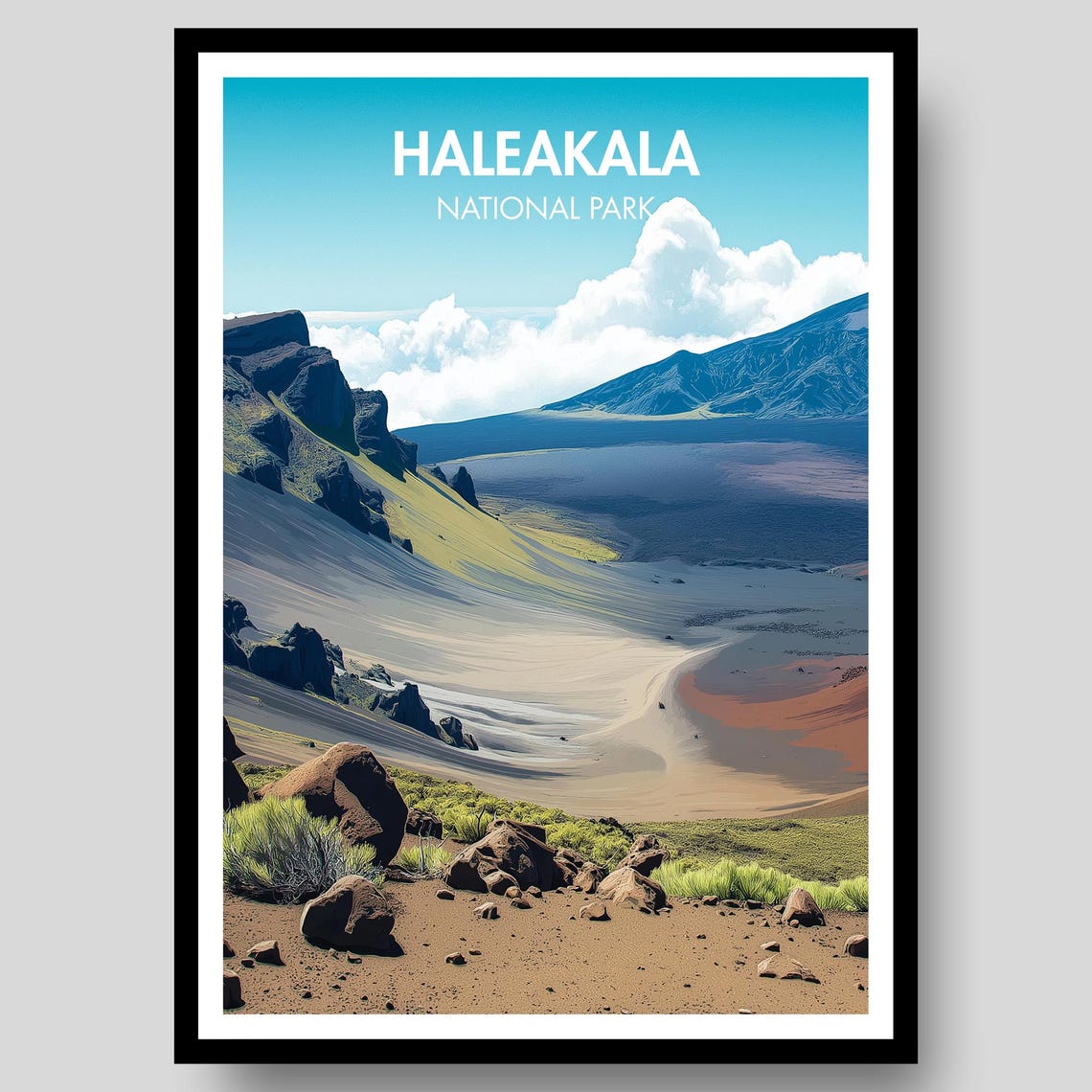 Haleakala National Park Hawaii Volcano Summit Vista Art Poster