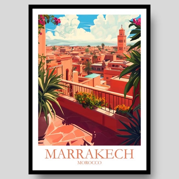 Marrakech Poster Egypt Print Art Decor Egyptian Wall