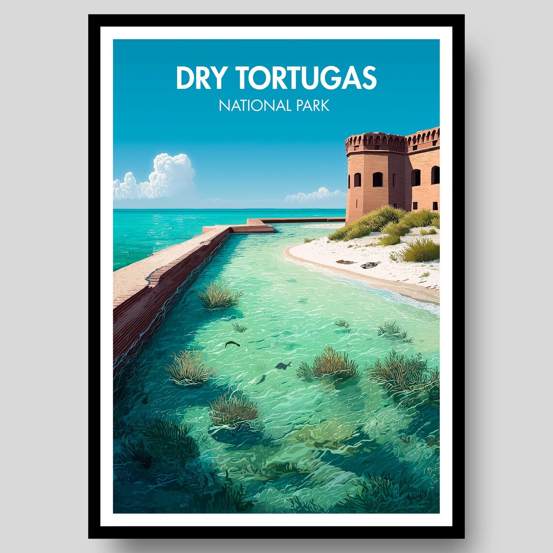Dry Tortugas Poster Print, Key West Florida