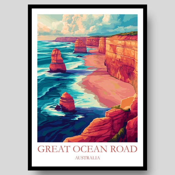 Great Ocean Road Poster Twelve Apostles Australian Wall Art Melbourne Australia