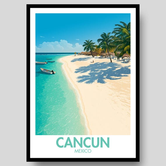 Cancun Poster, Mexico Wall Art