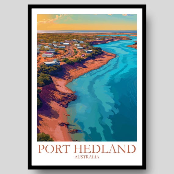 Port Hedland Poster Western Australia Travel Australian Wall Art Print