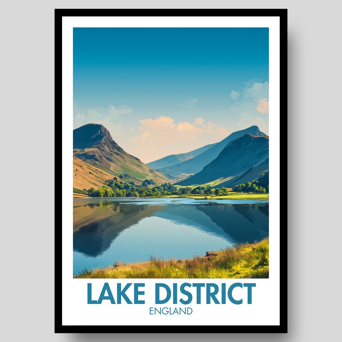 Lake District Poster Print, Keswick Windermere