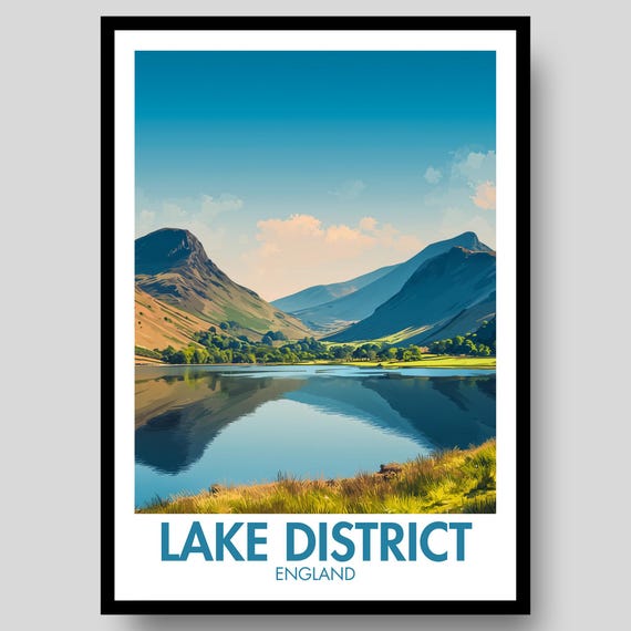 Lake District Poster Print, Keswick Windermere