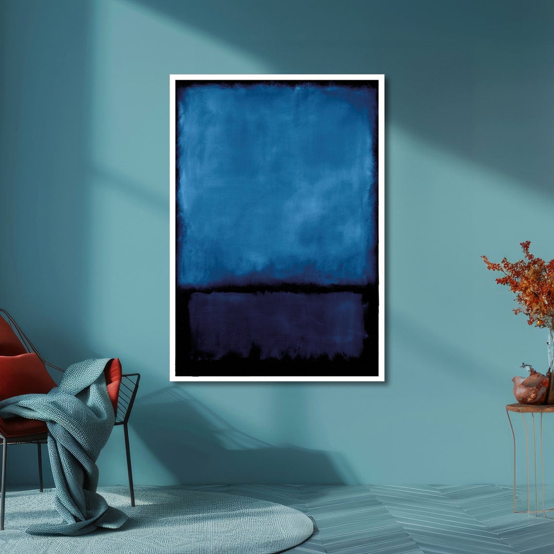 Deep Ocean Blue Rothko-Inspired Gradient Color Field Art Poster - Image 6