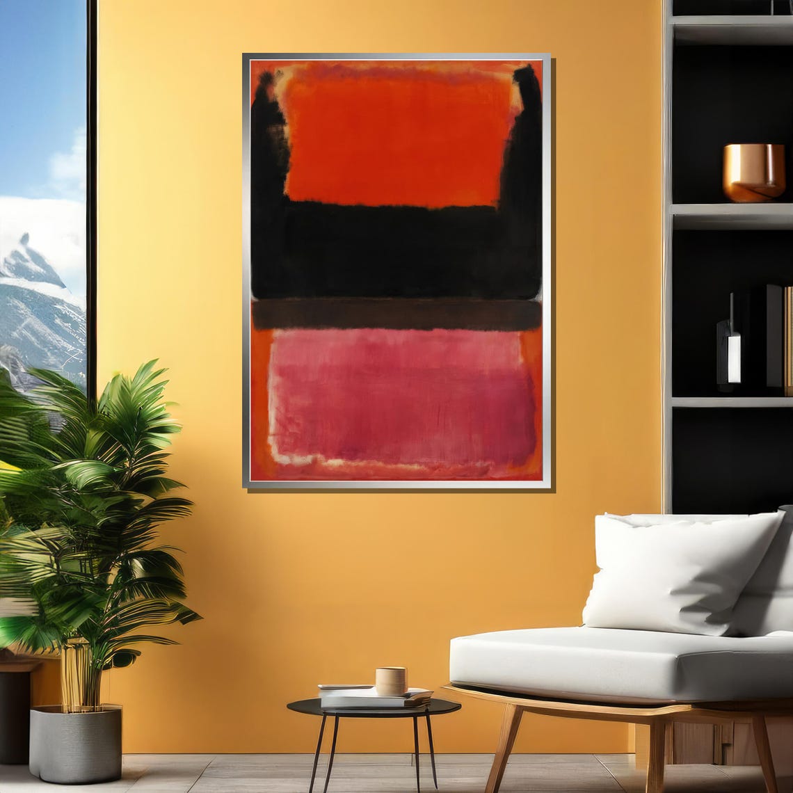 Abstract Rothko Inspired Color Field Bold Black and Red Orange Poster - Image 5