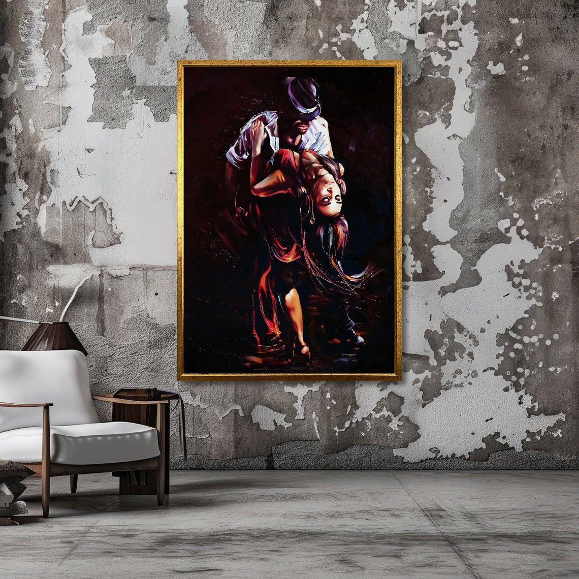Passionate Tango Dancers Dramatic Dark Painting Dance Poster - Image 5