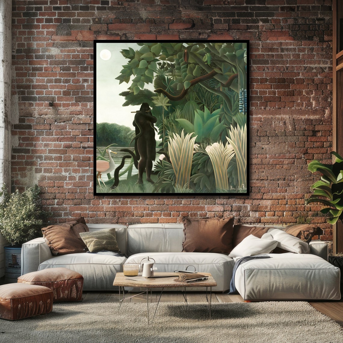 The Snake Charmer Rousseau Inspired Art Bold Abstract Print Modern Wall Art Ready To Hang Decoration - Image 4