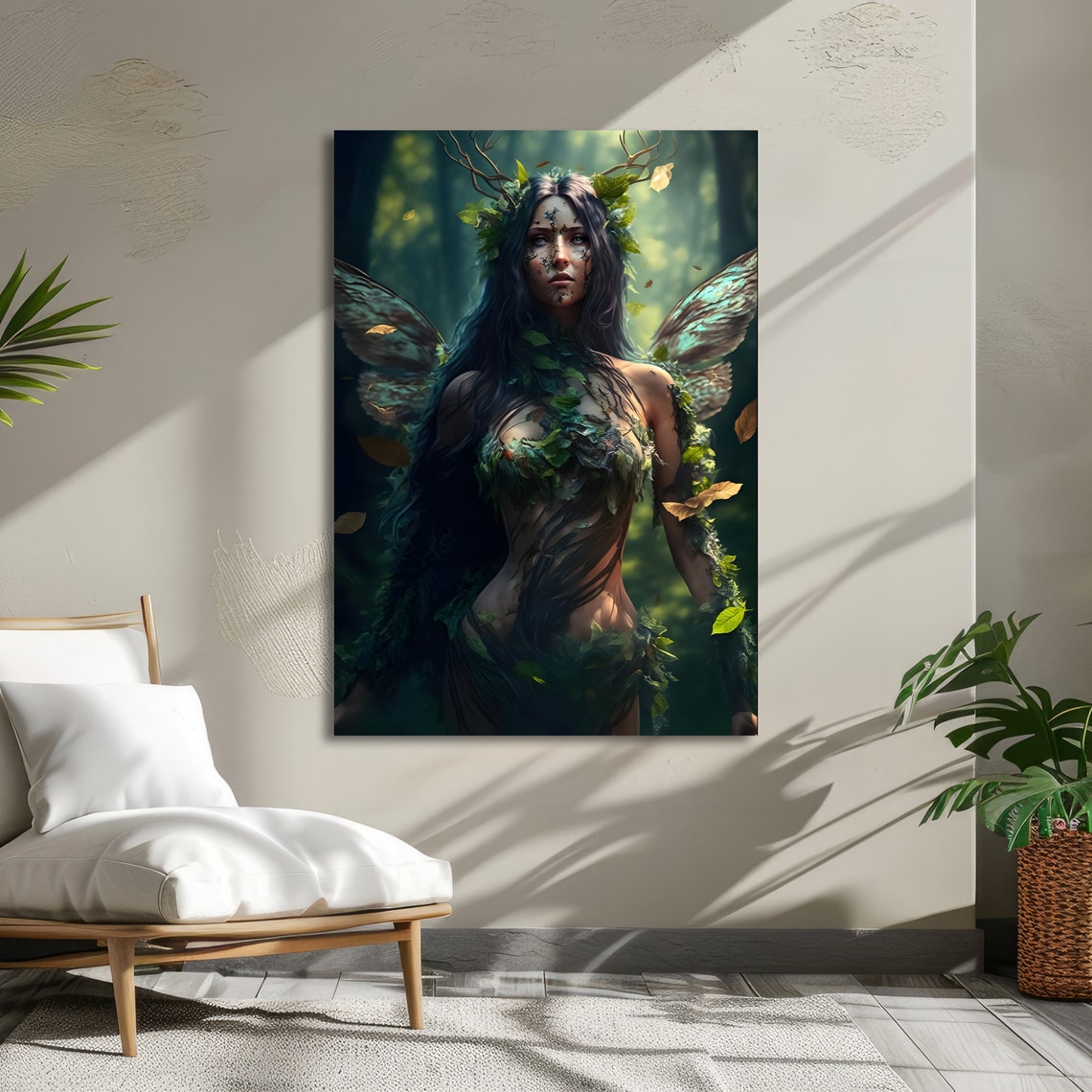 Forest Fairy Woman With Antler Wings Sunlit Mystical Nature Poster - Image 5