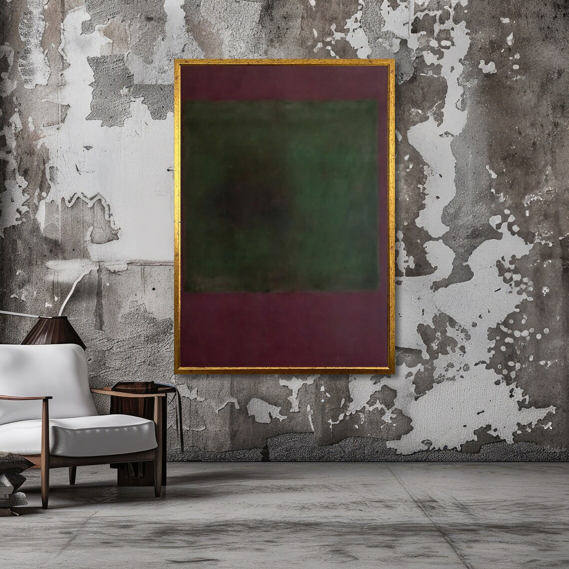 Mark Rothko Inspired Abstract Green and Purple Color Field Art Poster - Image 3
