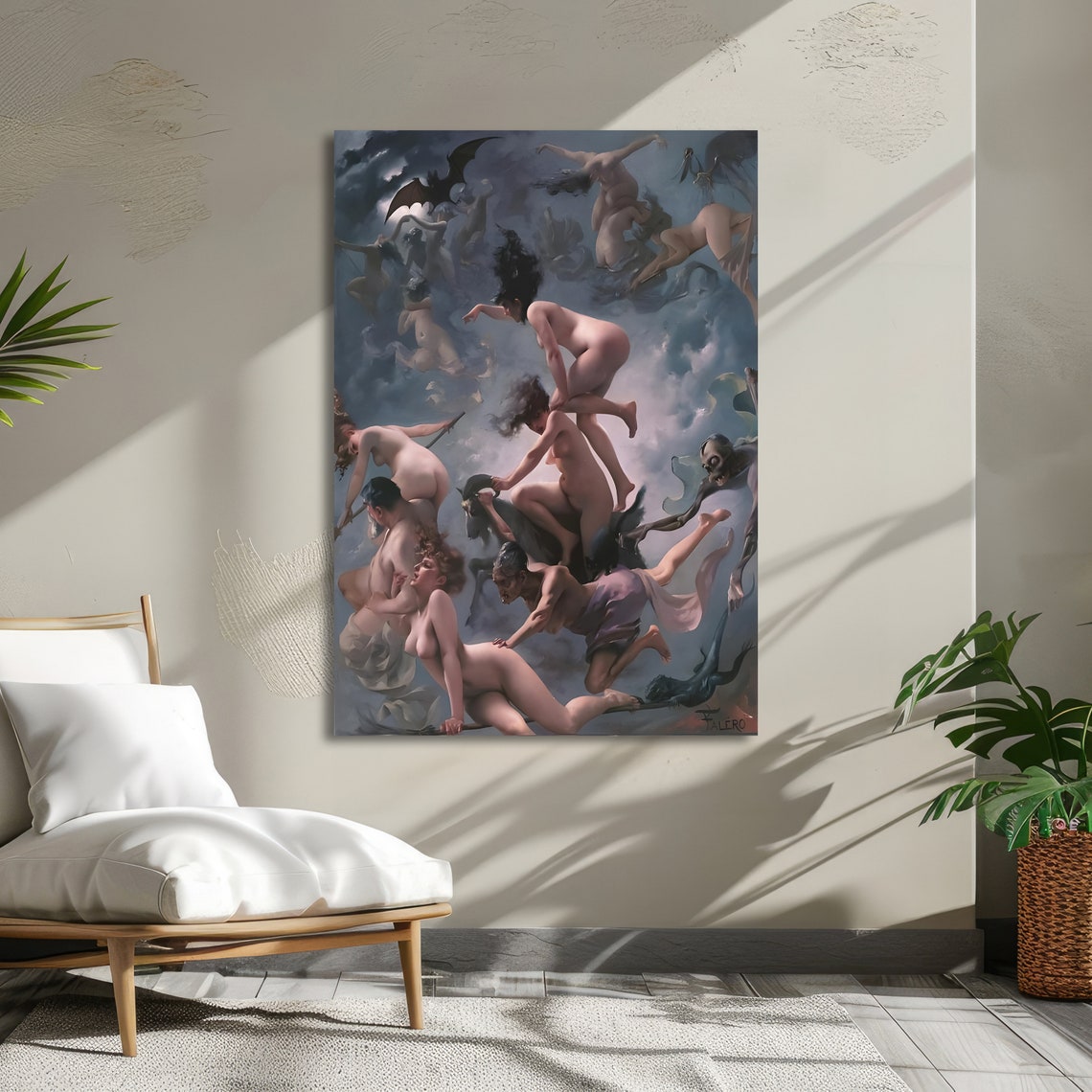 Falero Fallen Angels Winged Figures in Storm Clouds Art Poster - Image 5