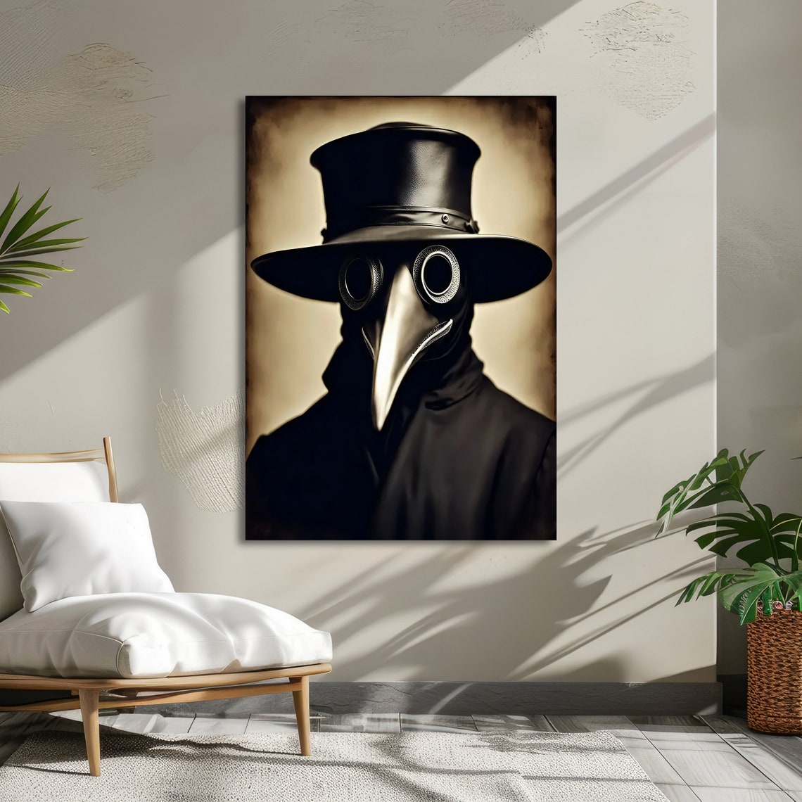 Plague Doctor Portrait Beaked Mask Sepia Vintage Gothic Poster - Image 5