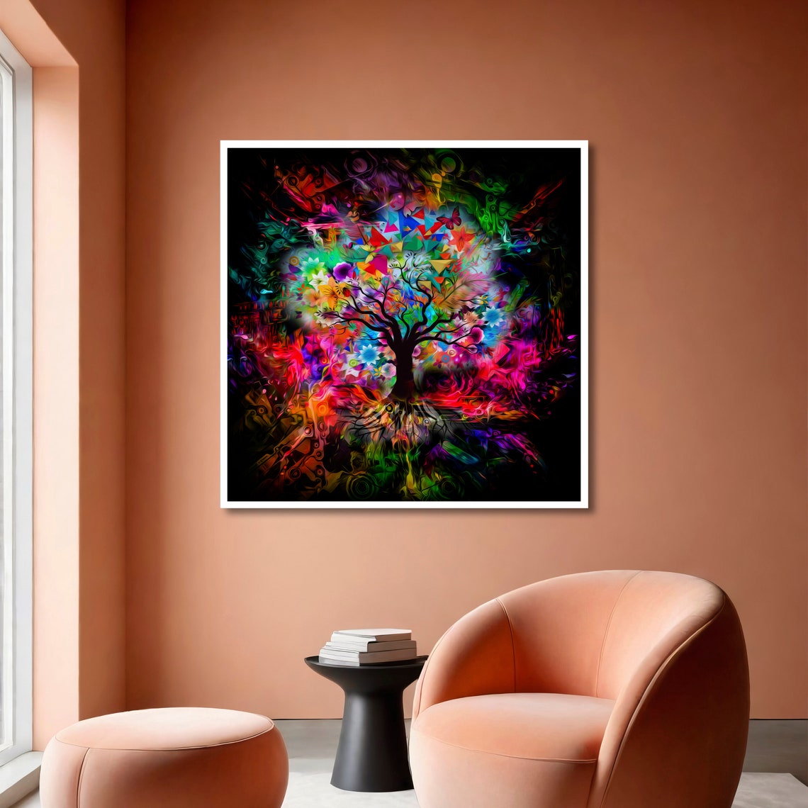 Vibrant Tree Of Life Colorful Nature Art Ready To Hang Wall Decor - Image 4