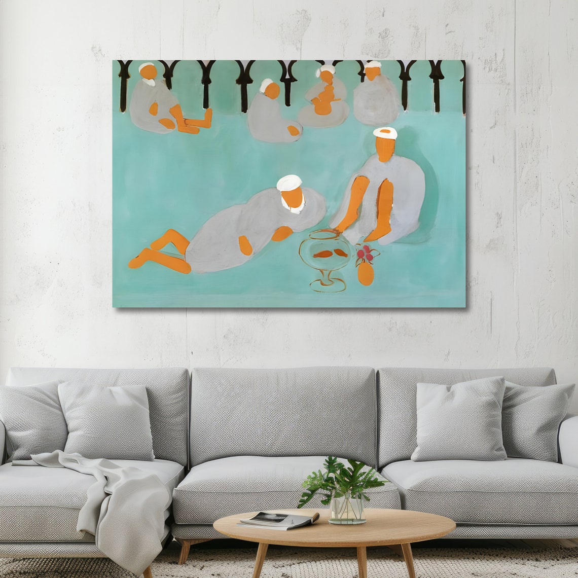 Matisse-Style Bathers Lounging Beside the Turquoise Pool Poster - Image 5